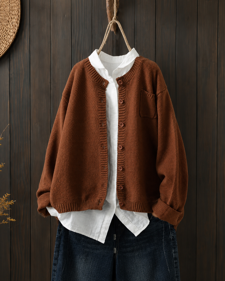 Damski Kardigan Oversize | Kieszeń