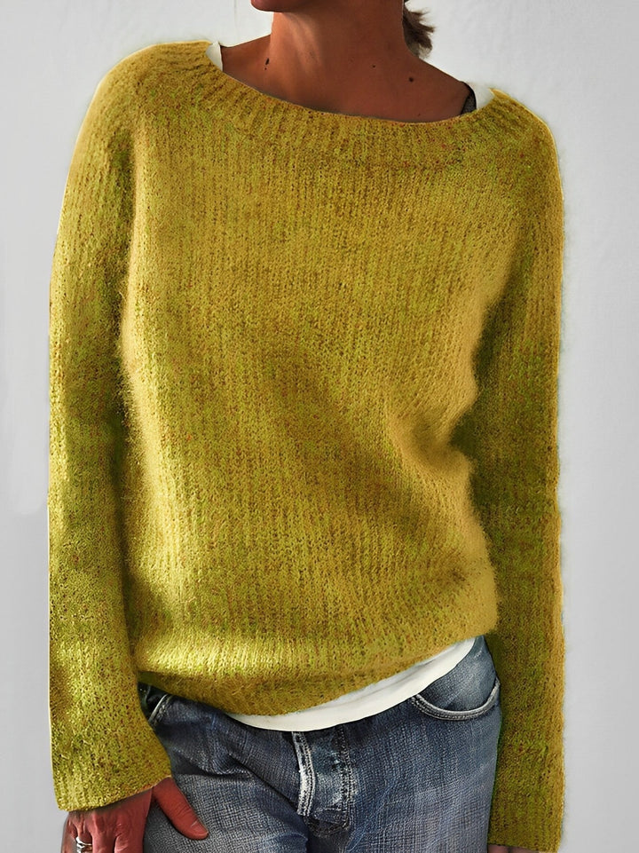 Damski Sweter Oversize Prążkowany z Dzianiny | Zimowy