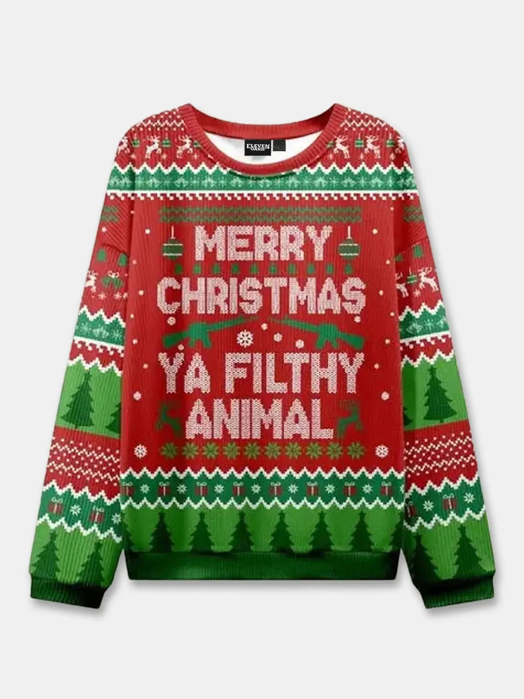 Unisex Sweter Świąteczny Czerwony Wzór z Dzianiny | Ciepły