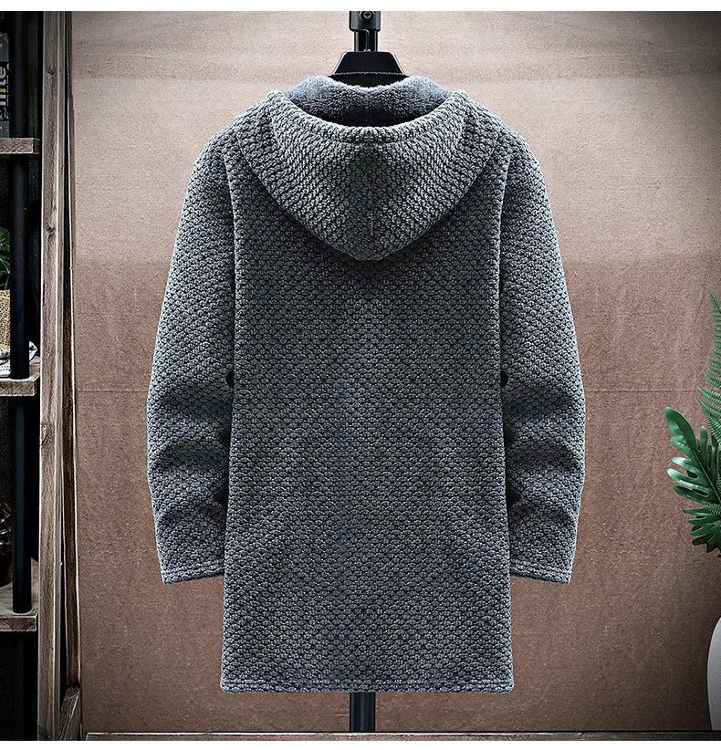 Męska Bluza z Kapturem Streetwear Zamek | Długa