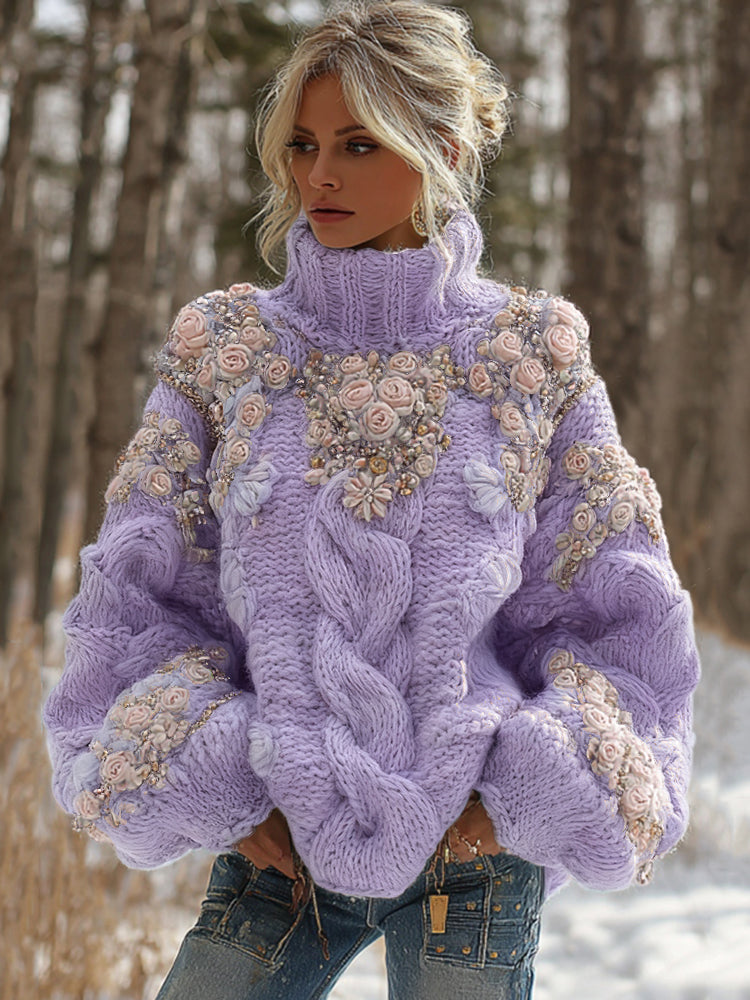 Damski Sweter Gruby Oversize z Dzianiny | Golf