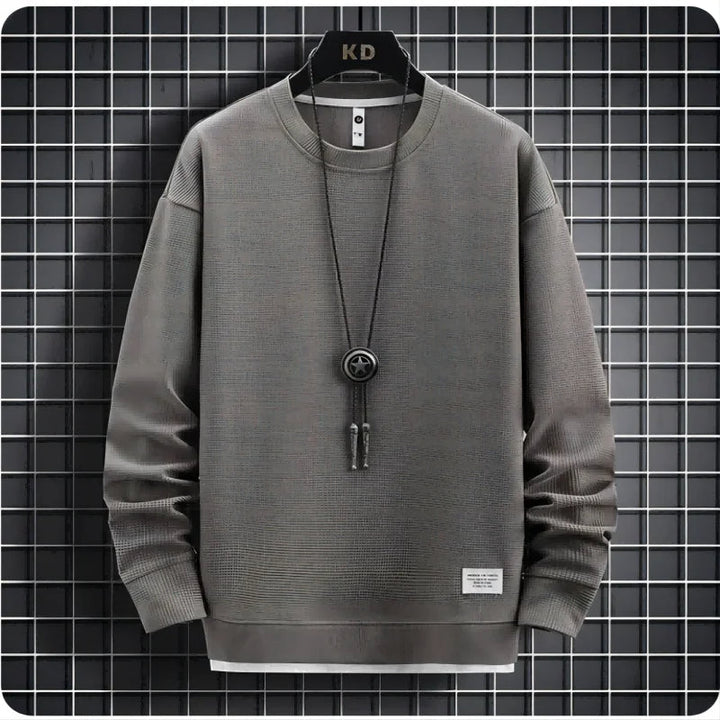 Męski Dres Slim Fit z Dzianiny | Okrągły Dekolt