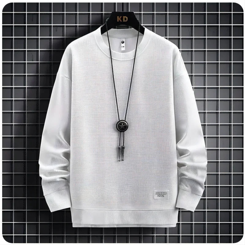 Męski Dres Slim Fit z Dzianiny | Okrągły Dekolt