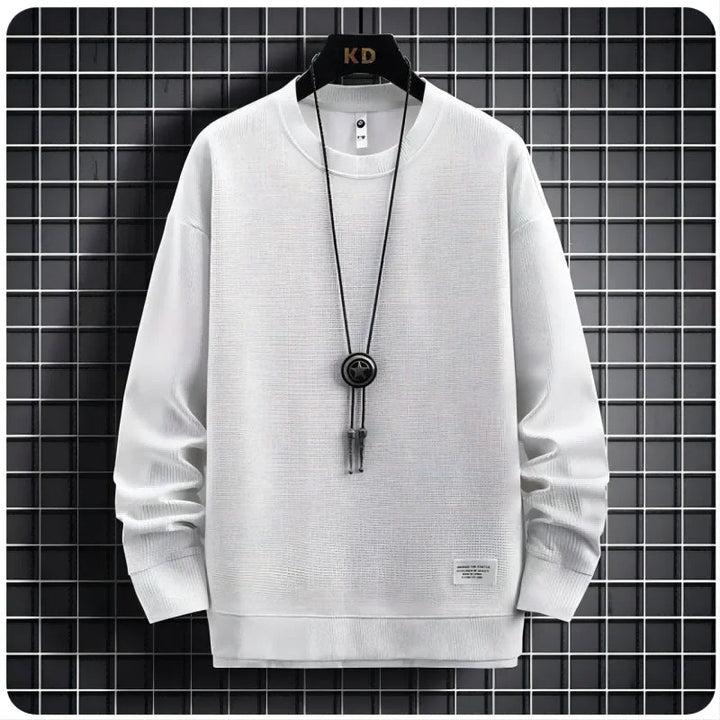 Męski Dres Slim Fit z Dzianiny | Okrągły Dekolt