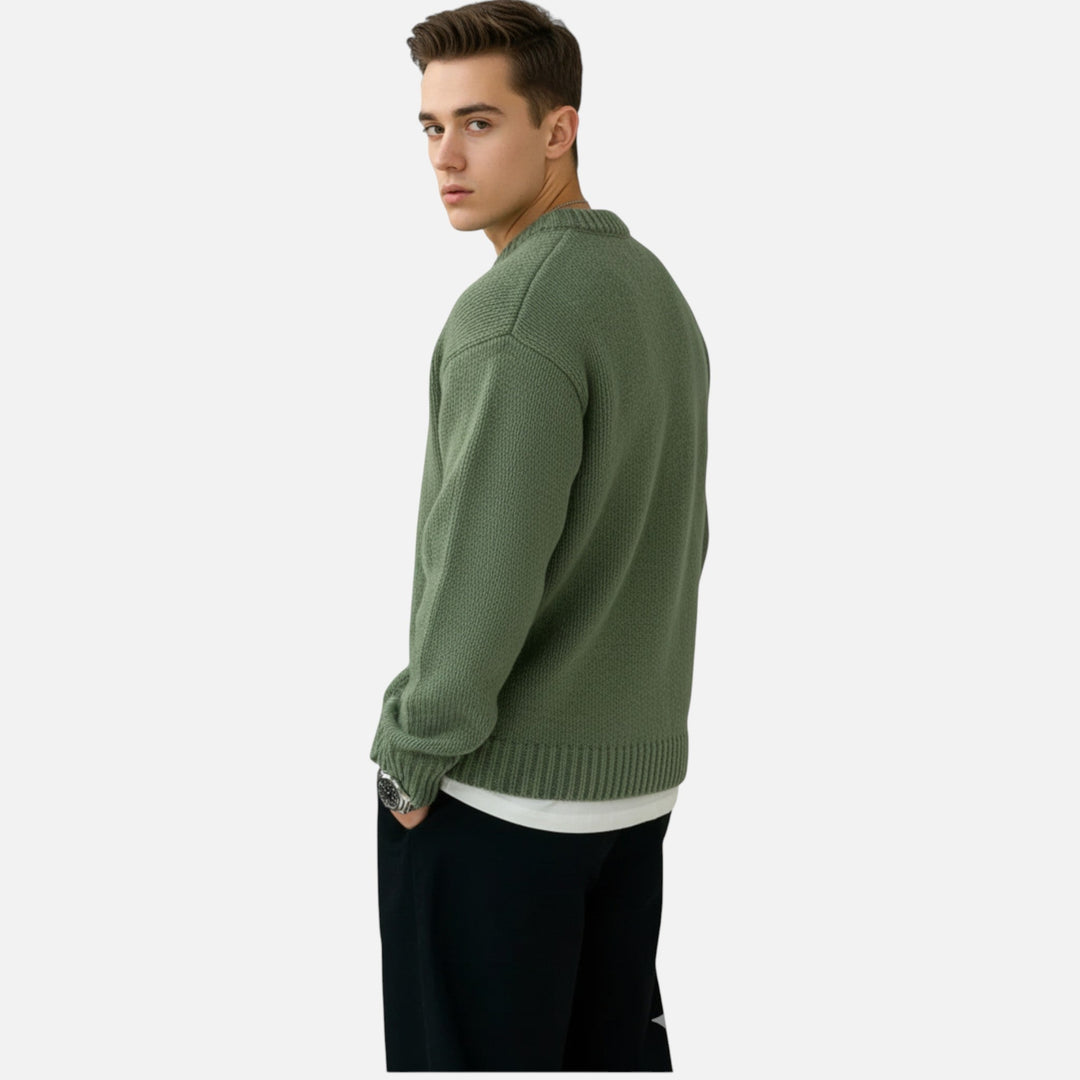 Męski Sweter Oversize Zimowy | z Dzianiny