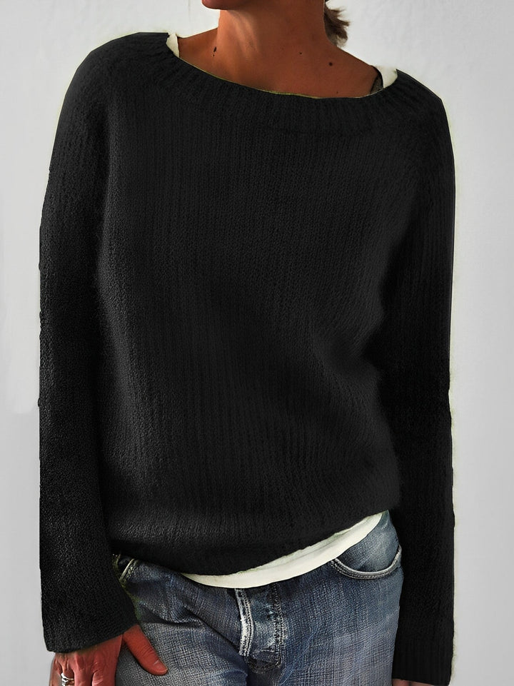 Damski Sweter Oversize Prążkowany z Dzianiny | Zimowy
