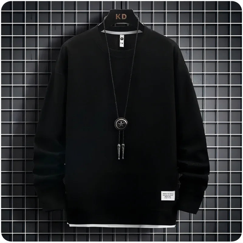 Męski Dres Slim Fit z Dzianiny | Okrągły Dekolt