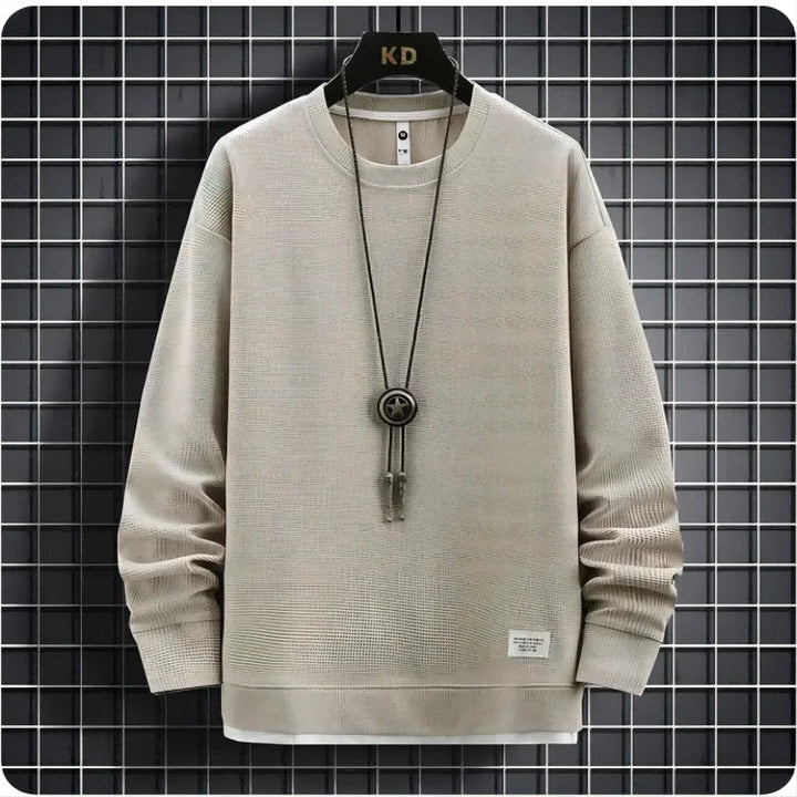 Męski Dres Slim Fit z Dzianiny | Okrągły Dekolt