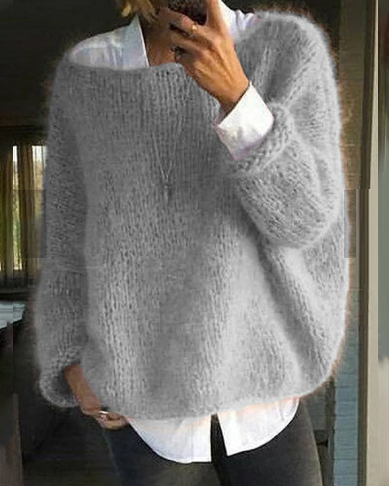 Damski Sweter Oversize Zimowy | z Dzianiny