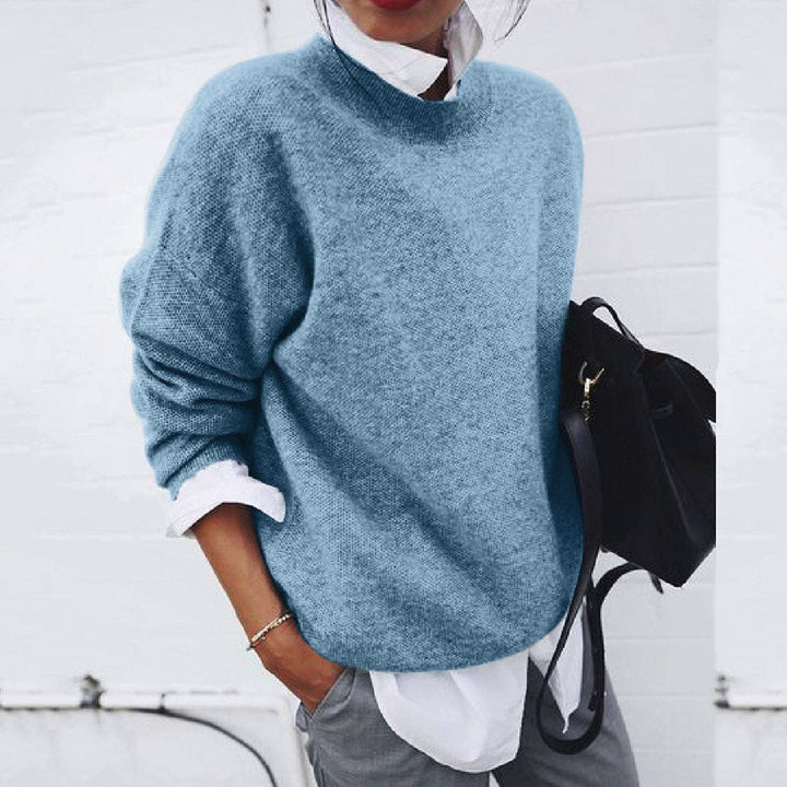 Damski Sweter Zimowy z Okrągłym Dekoltem | Oversize