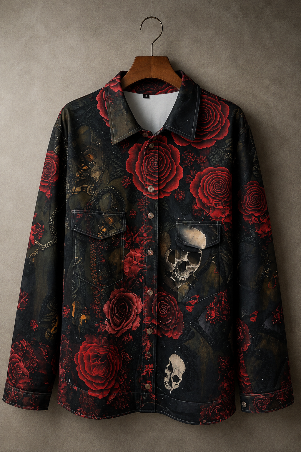 Męska Kurtka Vintage Zimowa z Kołnierzem | Halloween