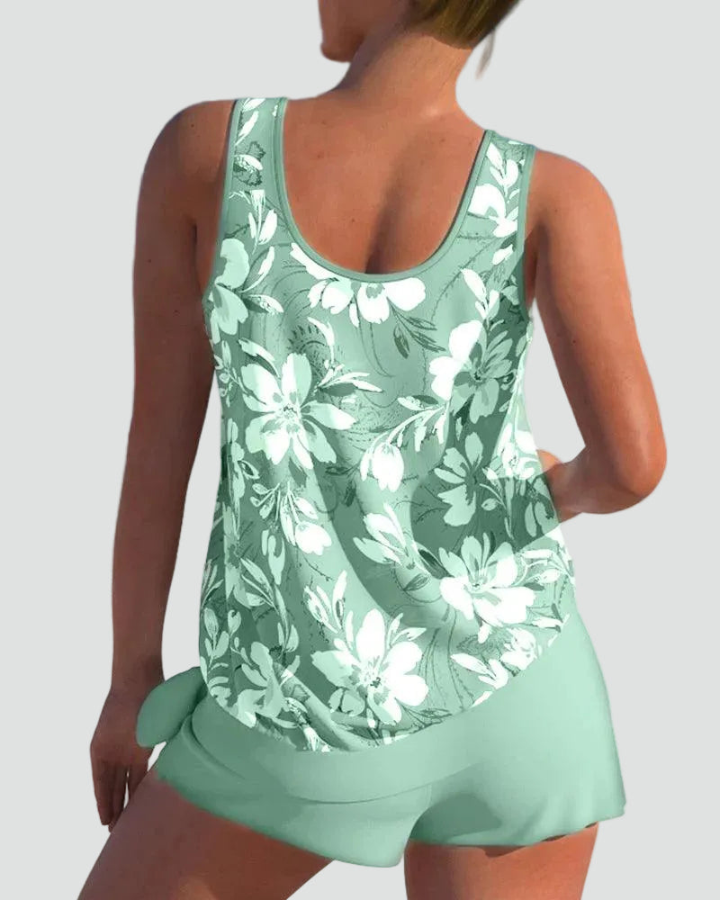 Damski Komplet Tankini | Kwiatowy Wzór