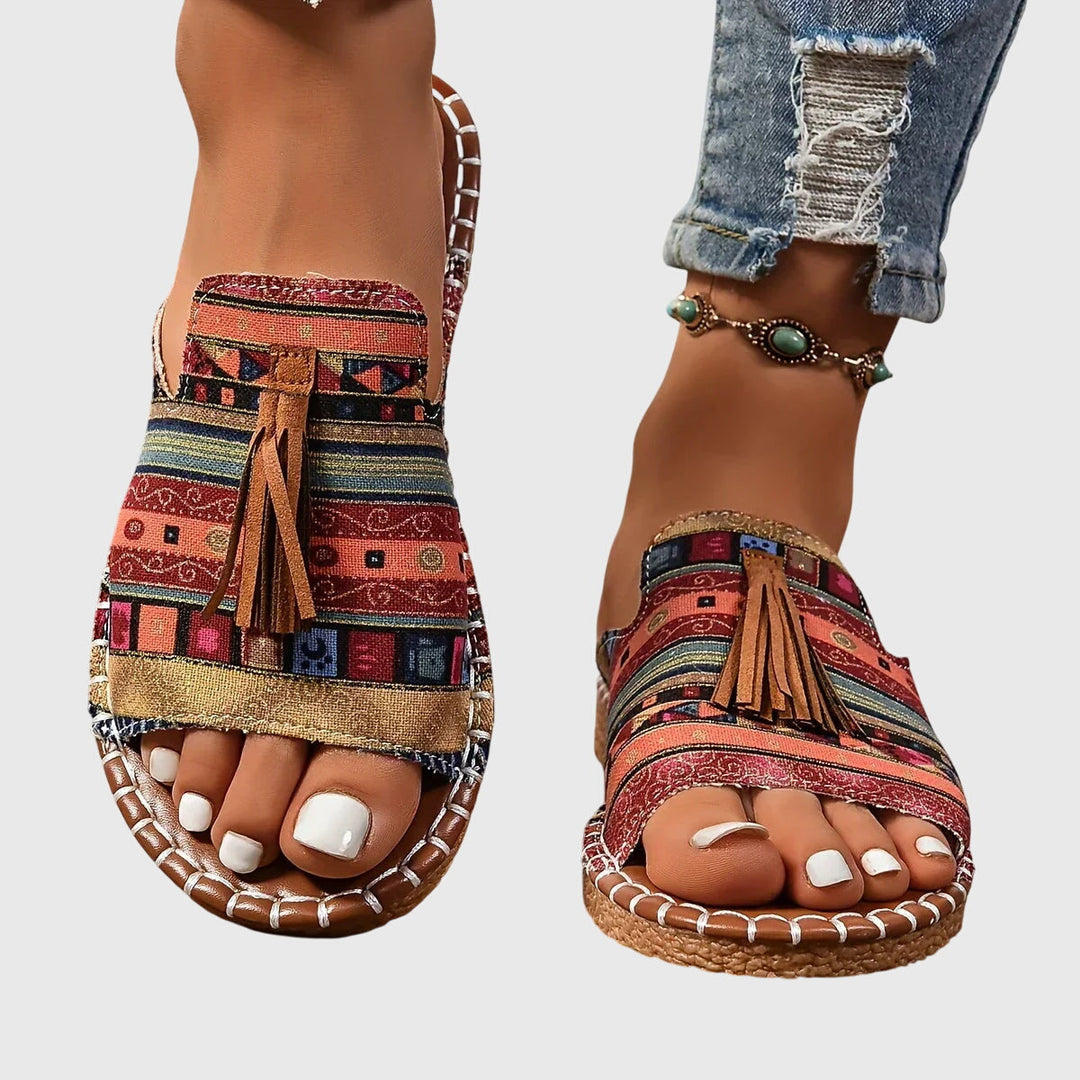 Damskie Sandały W Stylu Boho | Ozdobne Frędzle