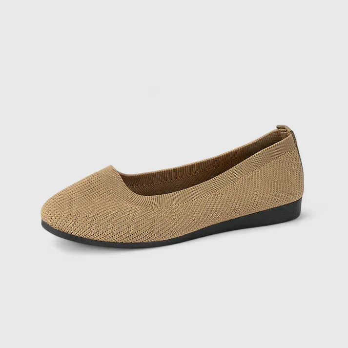 Damskie Płaskie Buty z Okrągłym Noskiem | Wsuwane