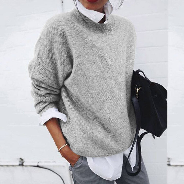 Damski Sweter Zimowy z Okrągłym Dekoltem | Oversize