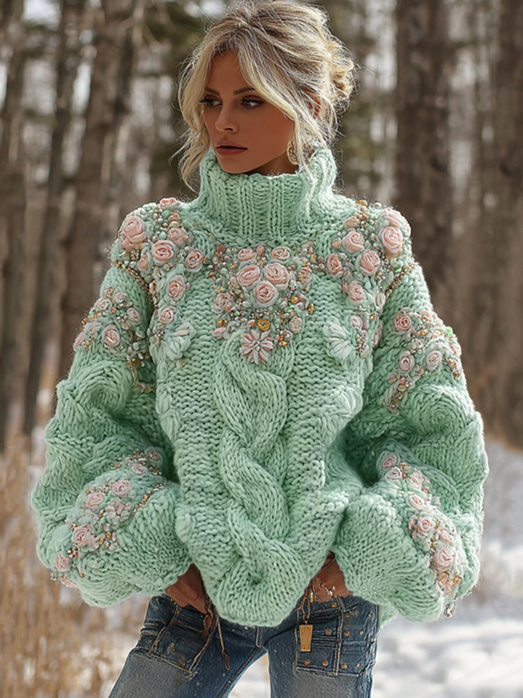 Damski Sweter Gruby Oversize z Dzianiny | Golf