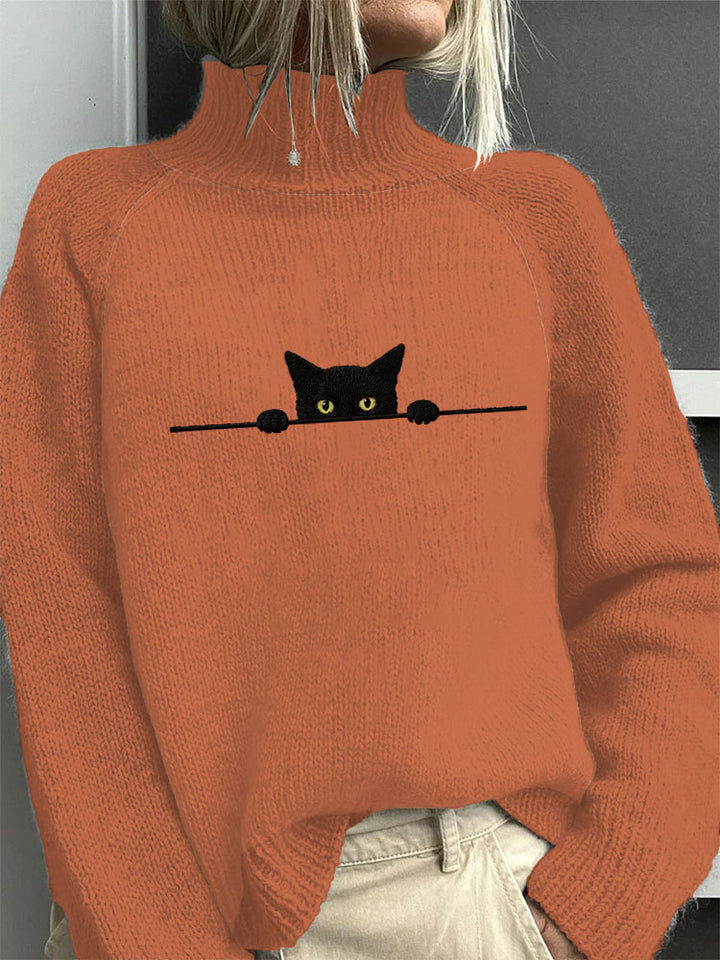 Damski Sweter Golf Print z Dzianiny | Zimowy