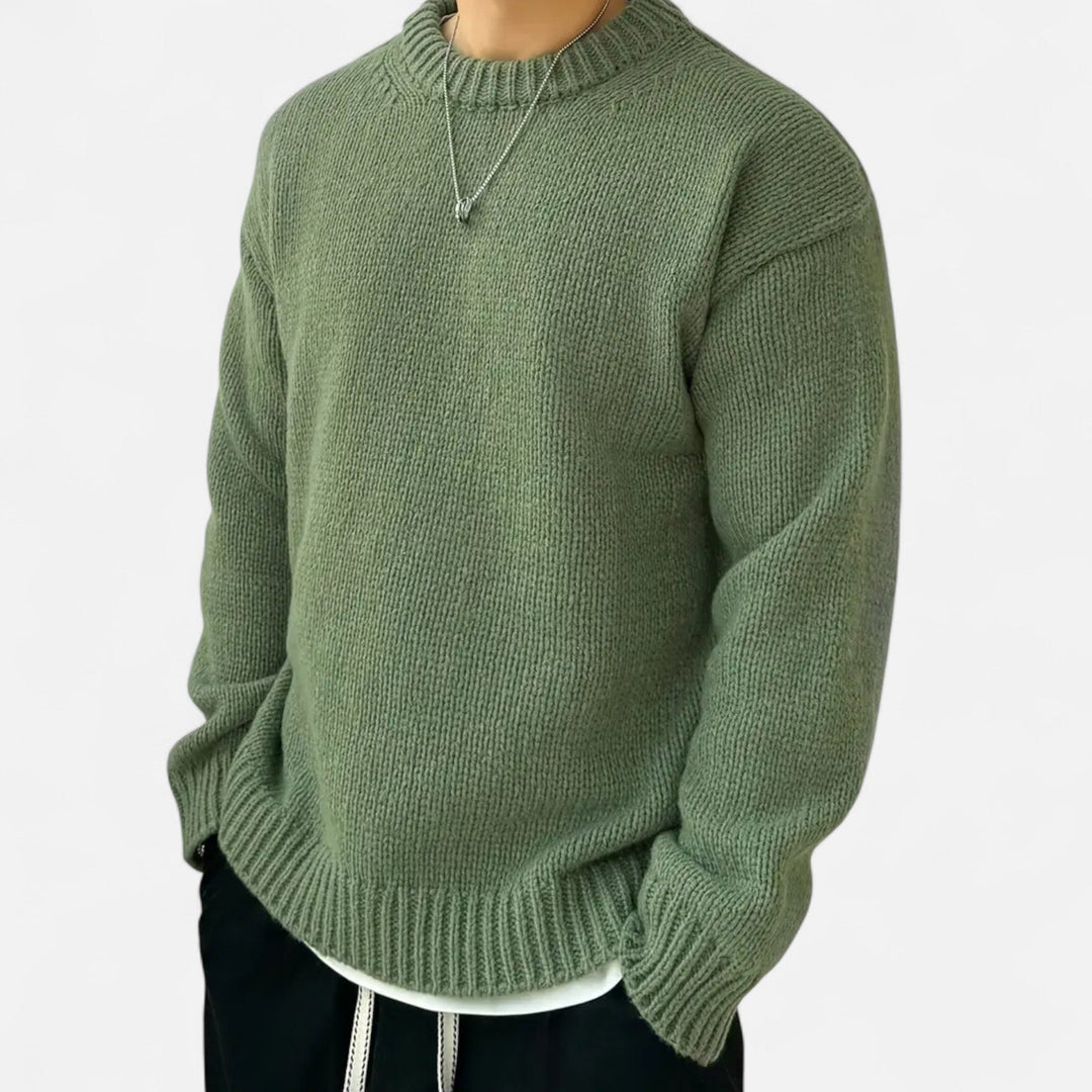 Męski Sweter Oversize Zimowy | z Dzianiny