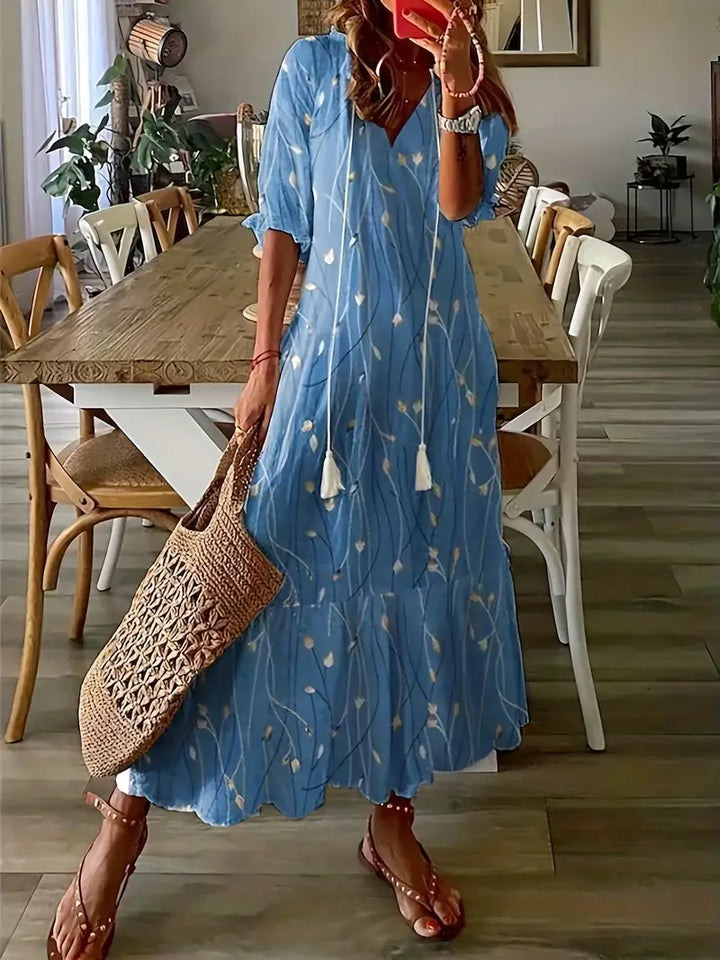 Damska Sukienka Boho z Nadrukiem | Maxi