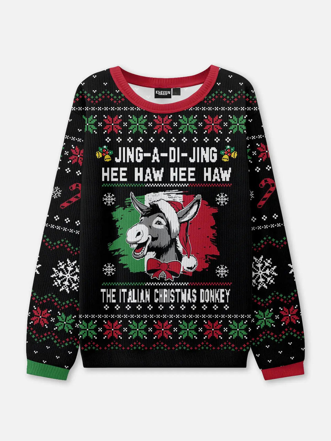 Unisex Sweter Świąteczny Czarny Zimowa | Dzianiny
