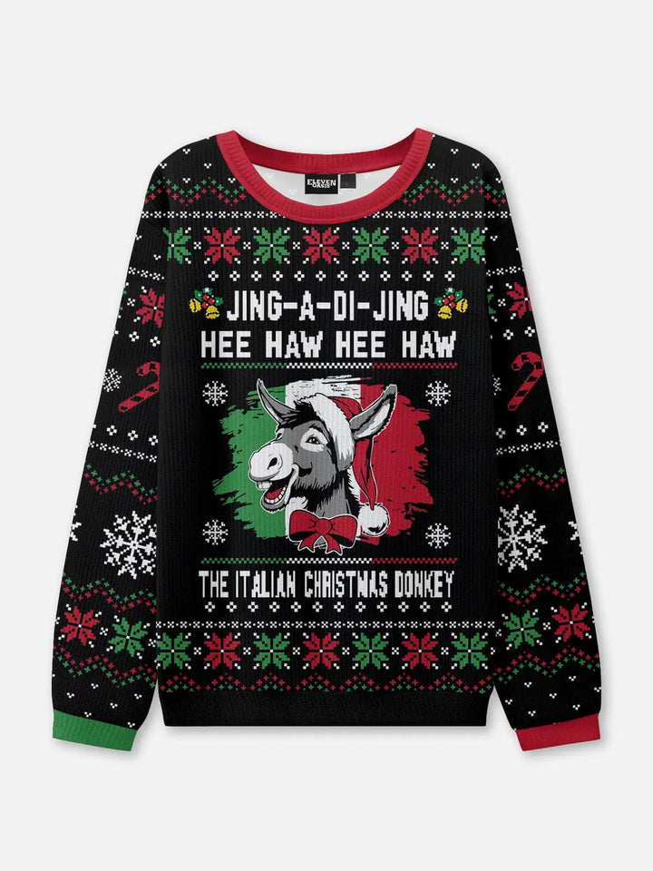 Unisex Sweter Świąteczny Czarny Zimowa | Dzianiny