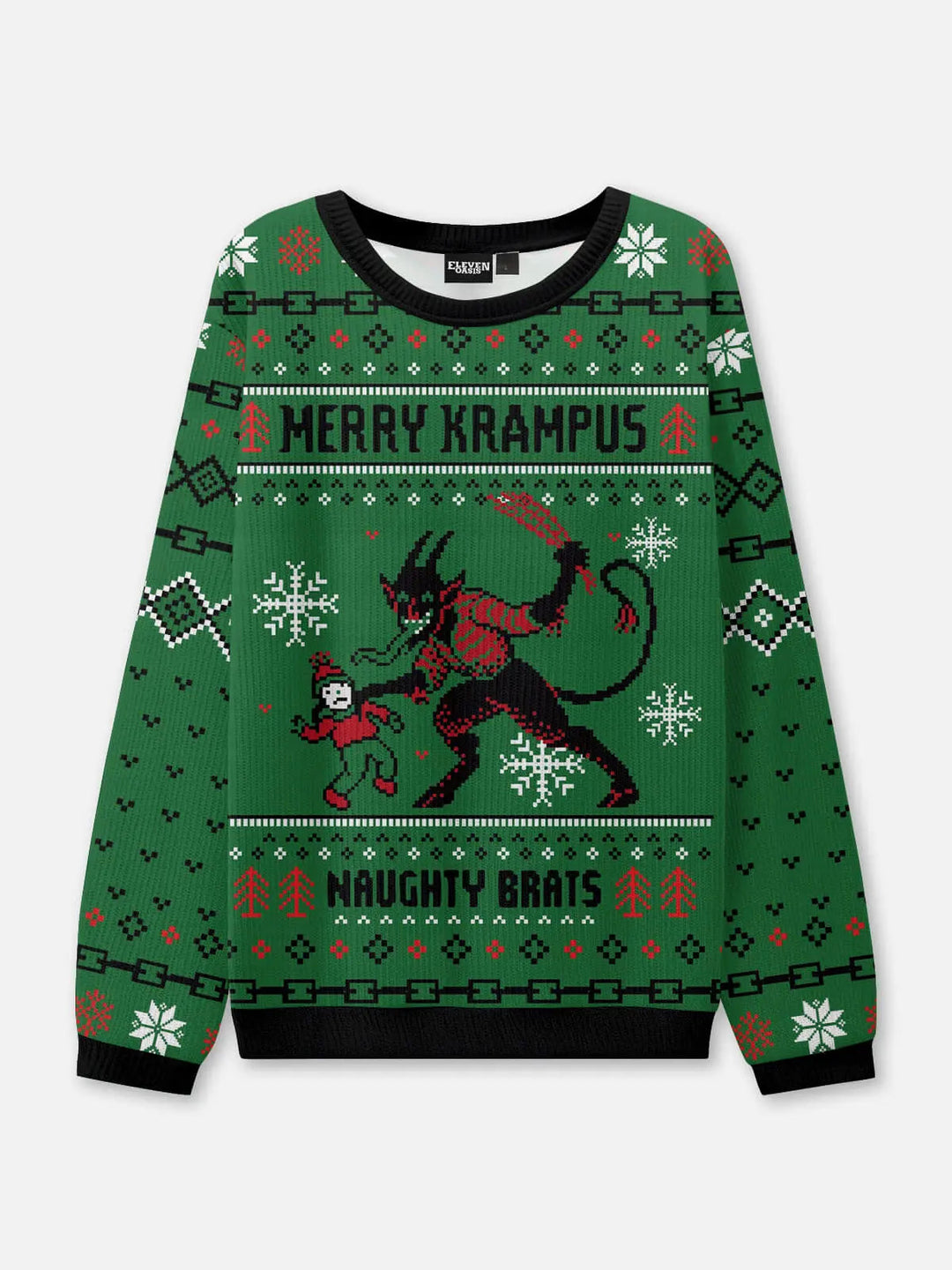 Unisex Sweter Świąteczny Wzór Zimowa z Dzianiny | Okrągły Dekolt