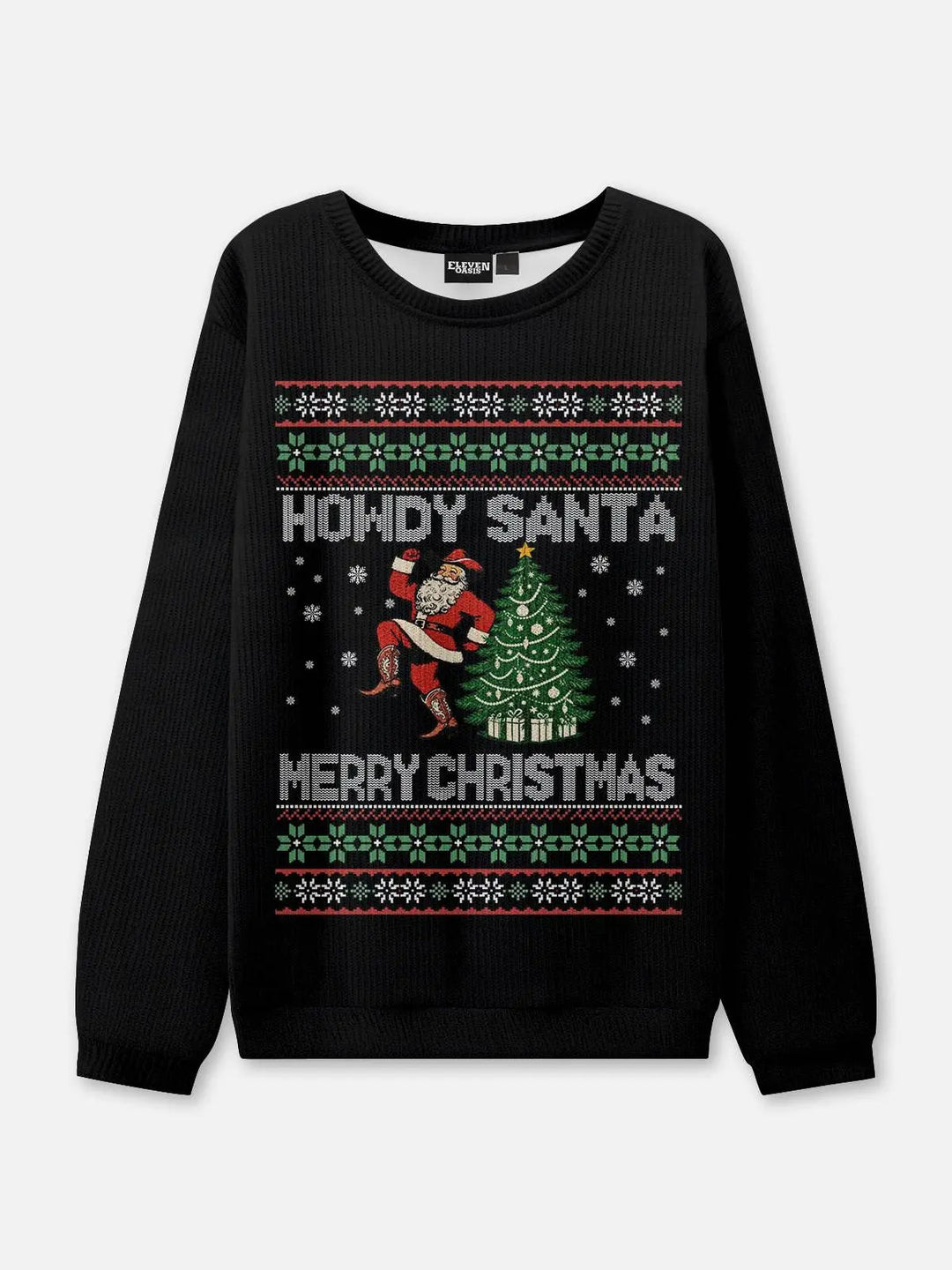Unisex Sweter Świąteczny z Okrągły Dekolt | Prążkowany