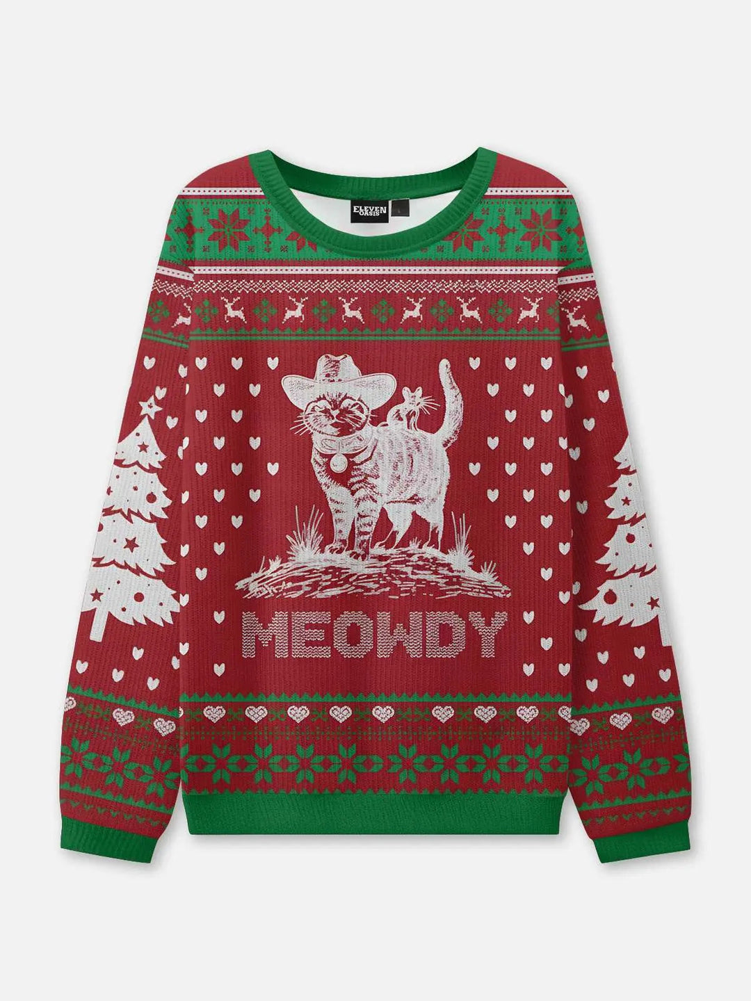 Unisex Sweter Świąteczny z Okrągły Dekolt | Prążkowany