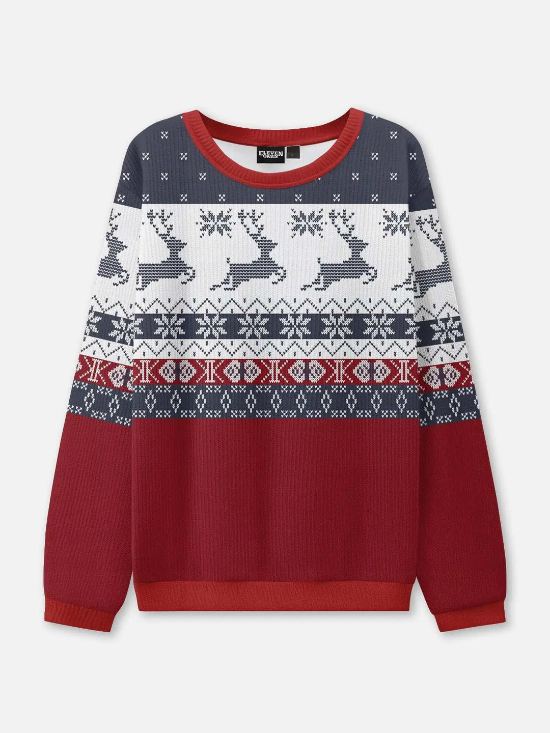 Unisex Sweter Świąteczny Czerwony Ciepły | Dzianiny