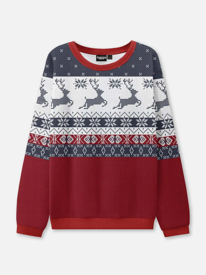 Unisex Sweter Świąteczny Czerwony Ciepły | Dzianiny