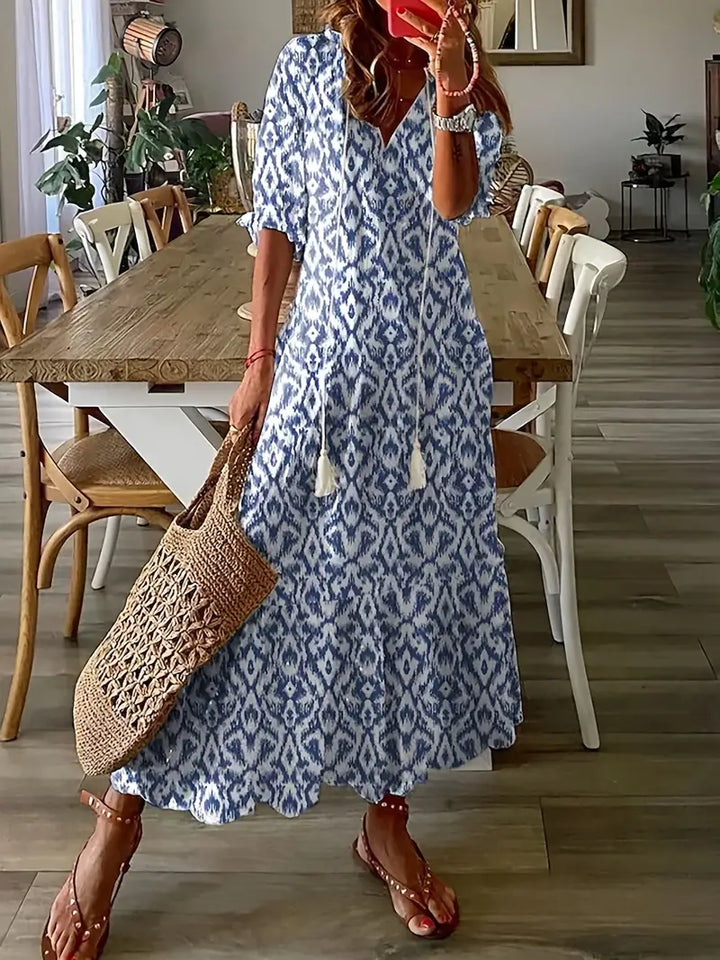 Damska Sukienka Boho z Nadrukiem | Maxi