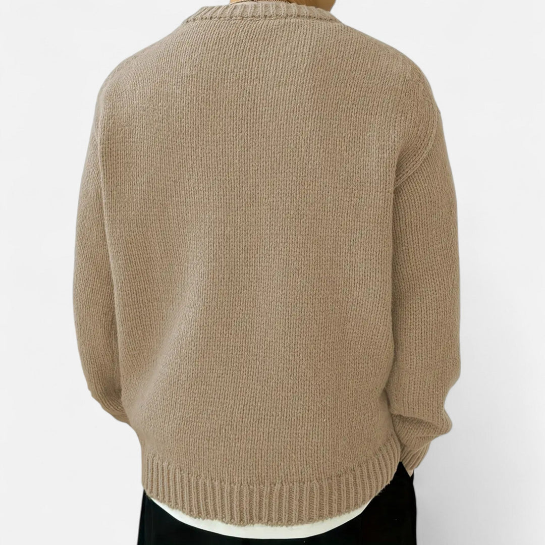 Męski Sweter Oversize Zimowy | z Dzianiny