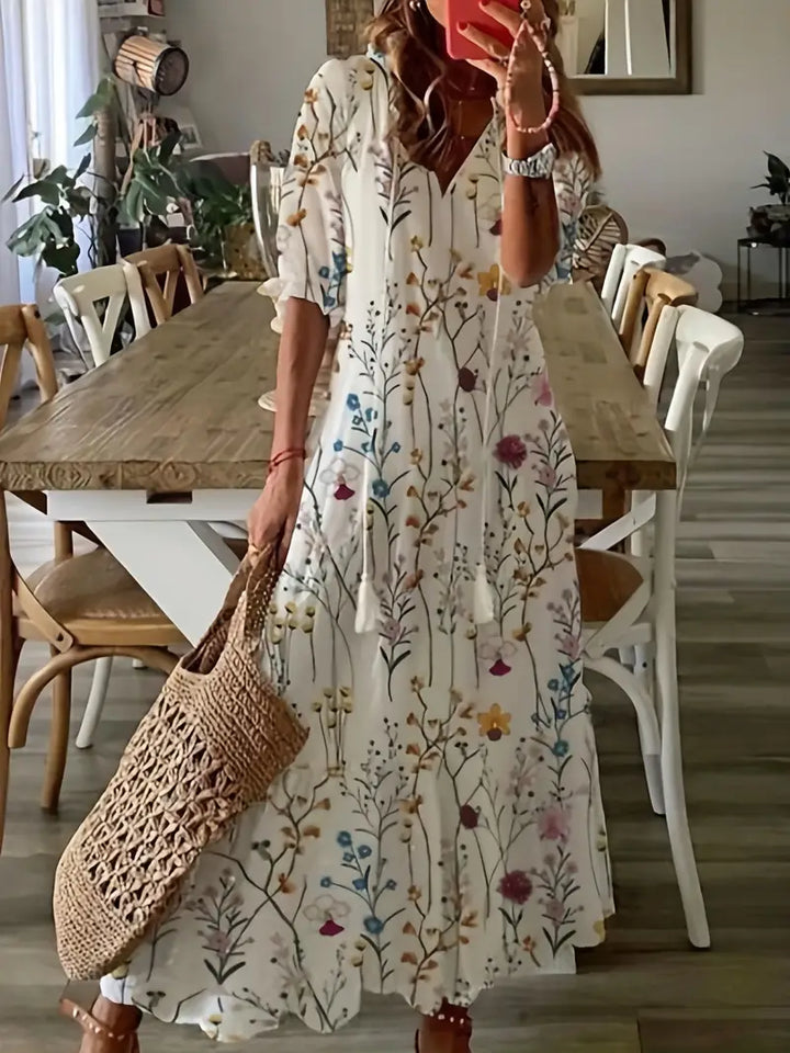 Damska Sukienka Boho z Nadrukiem | Maxi