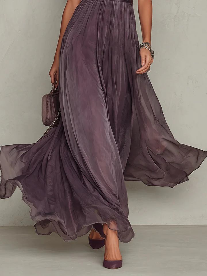 Damska Elegancka Sukienka Vintage ze Stójką | Maxi