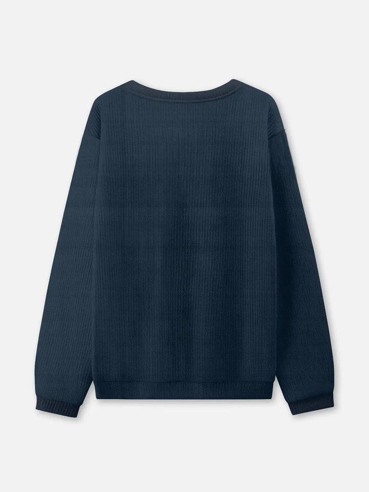 Unisex Sweter Świąteczny z Okrągły Dekolt | Prążkowany