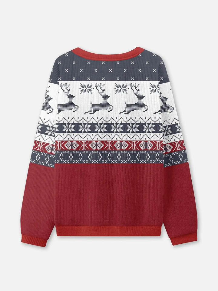 Unisex Sweter Świąteczny Czerwony Ciepły | Dzianiny