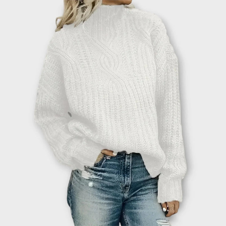 Damski Sweter Golf Warkocz | Zimowy