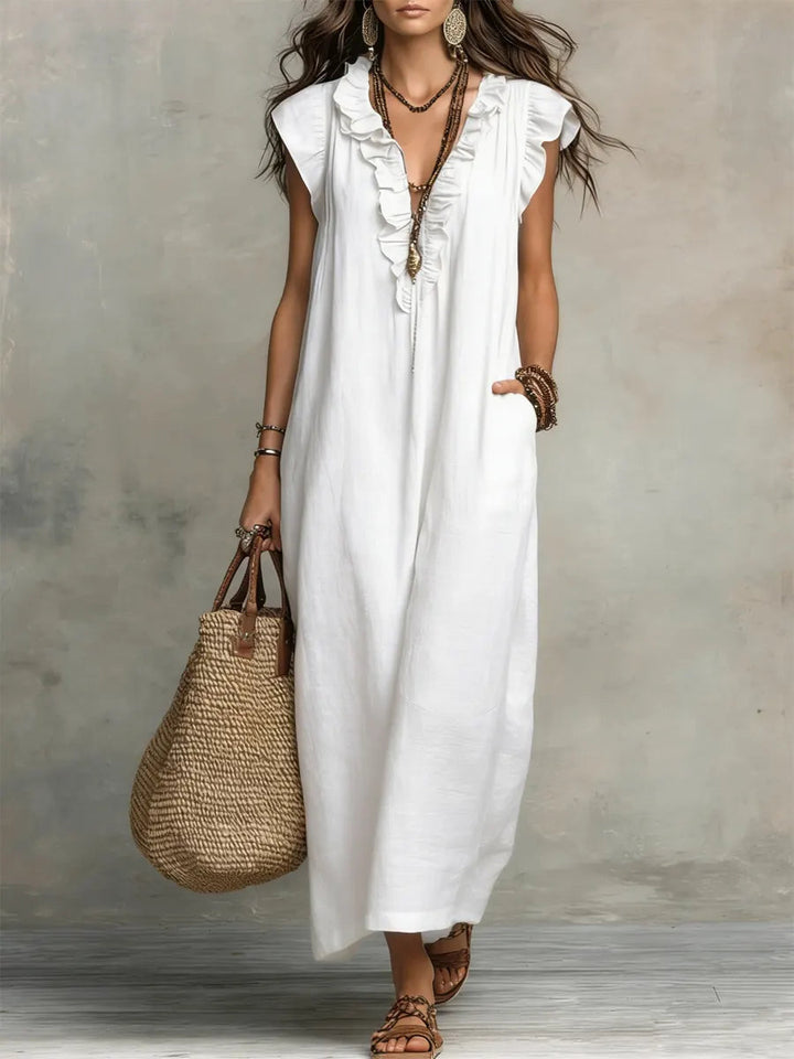 Damska Sukienka Boho z Falbanami | Maxi