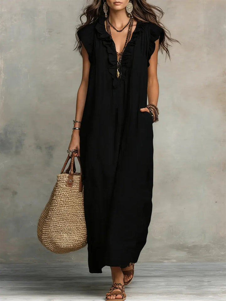 Damska Sukienka Boho z Falbanami | Maxi