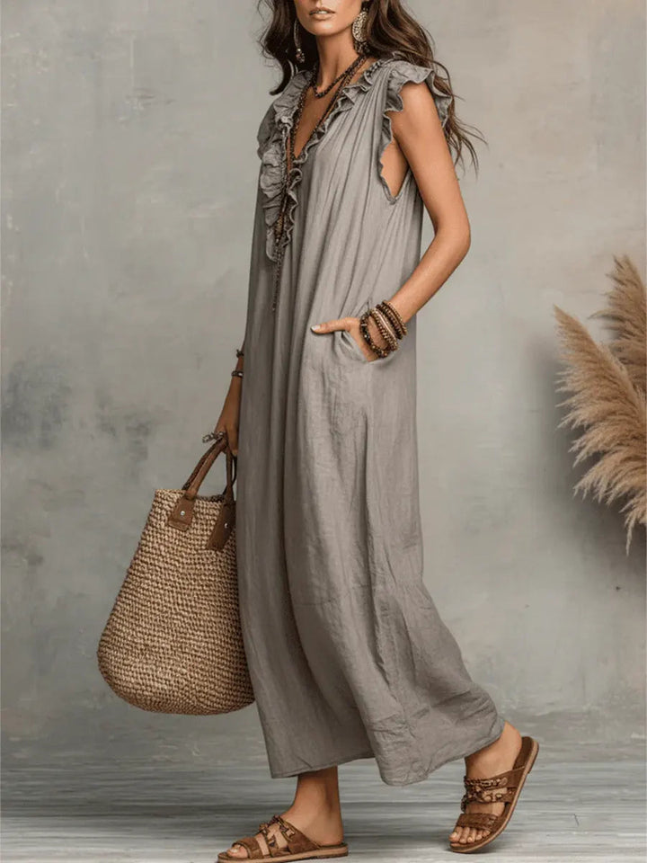 Damska Sukienka Boho z Falbanami | Maxi