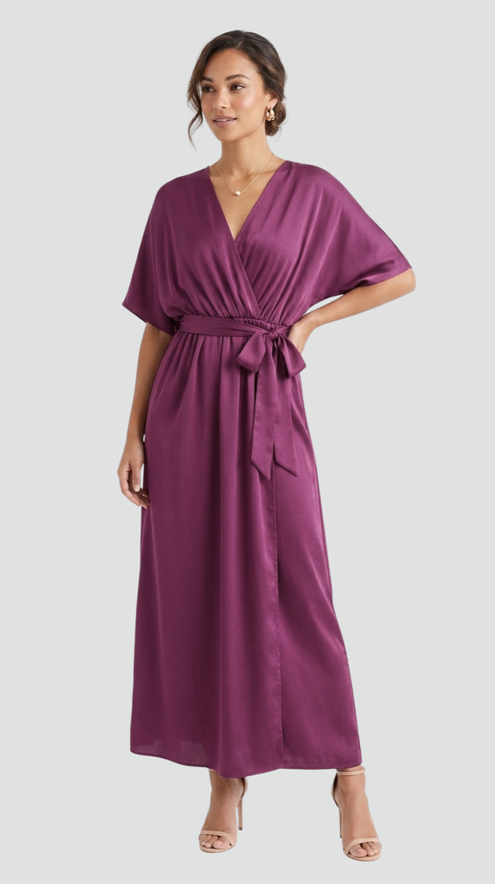 Damska Elegancka Sukienka Kopertowa | Midi
