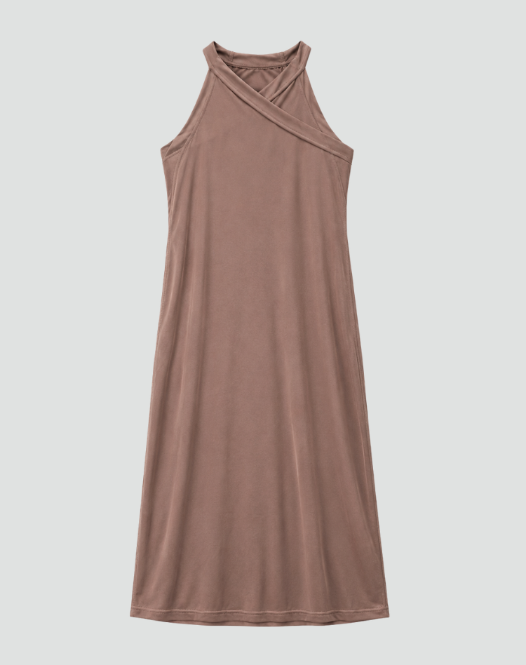 Damska Sukienka Z Drapowanym Dekoltem Typu Halter | Mini