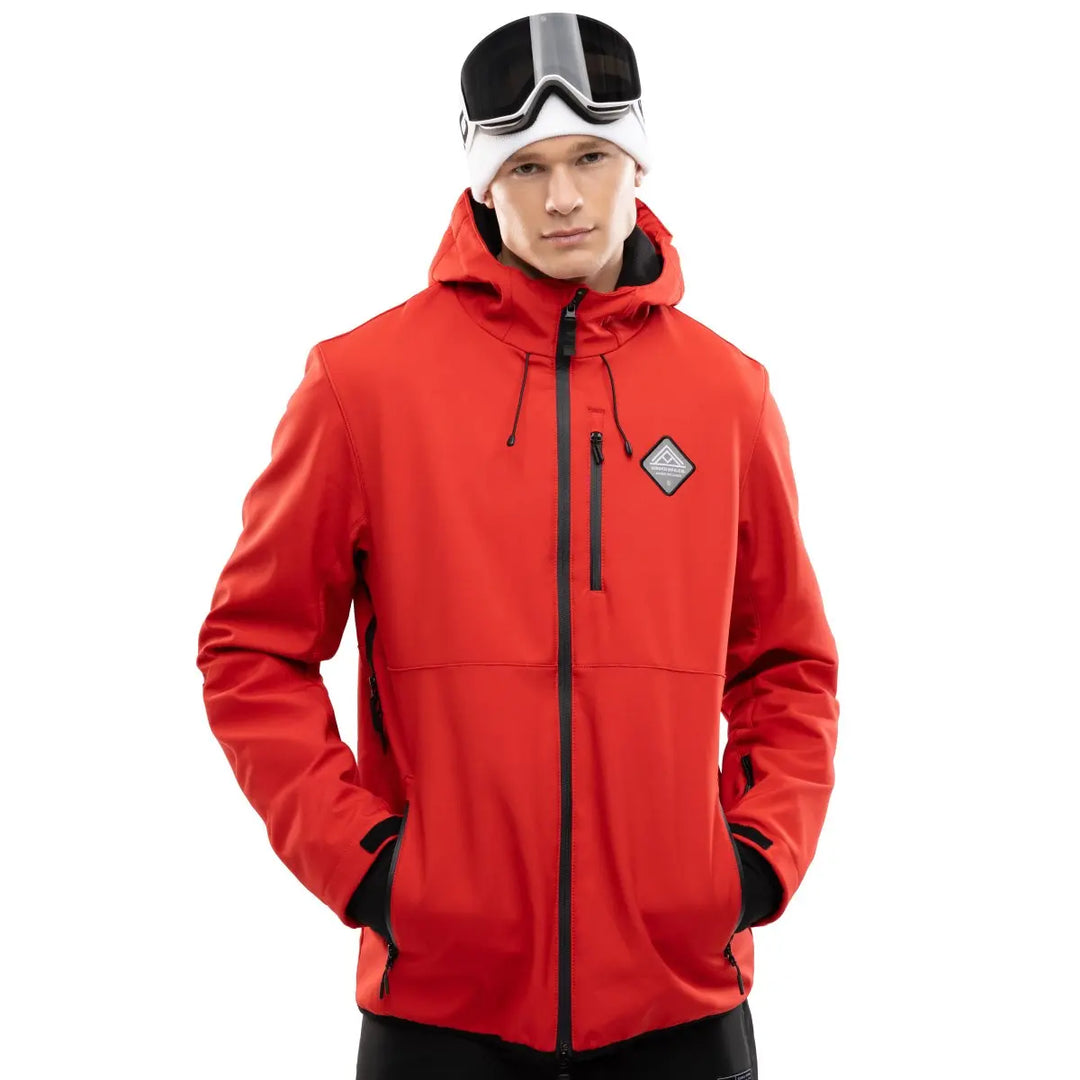 Męska Kurtka Narciarska z Kapturem i Kieszenią na Skipass | Snowboardowa