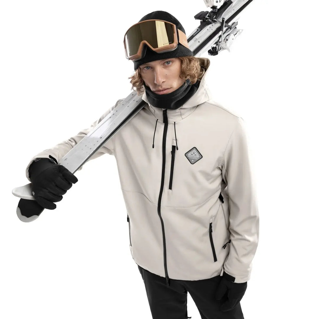 Męska Kurtka Narciarska z Kapturem i Kieszenią na Skipass | Snowboardowa