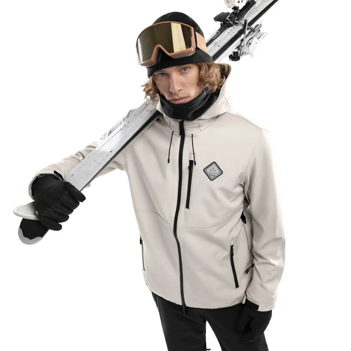 Męska Kurtka Narciarska z Kapturem i Kieszenią na Skipass | Snowboardowa