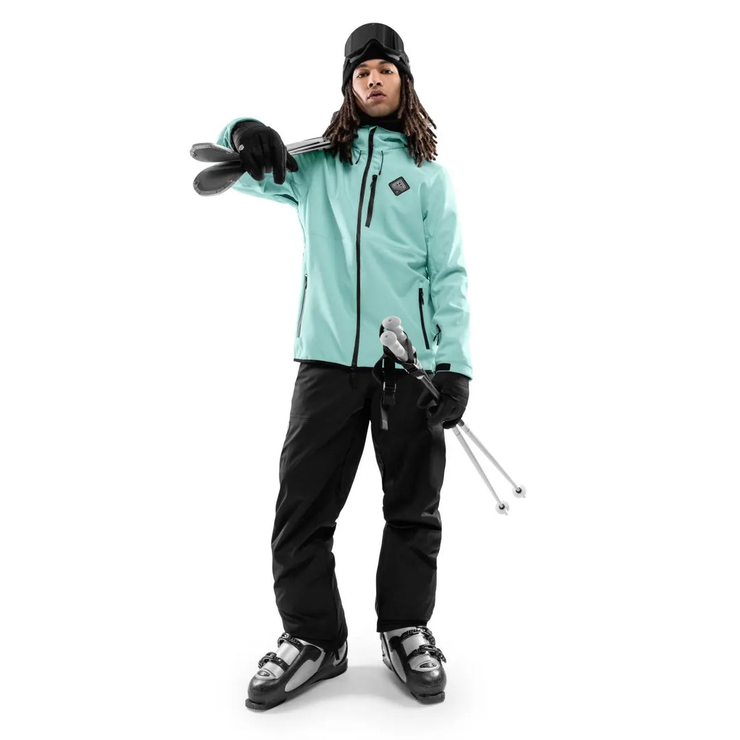 Męska Kurtka Narciarska z Kapturem i Kieszenią na Skipass | Snowboardowa