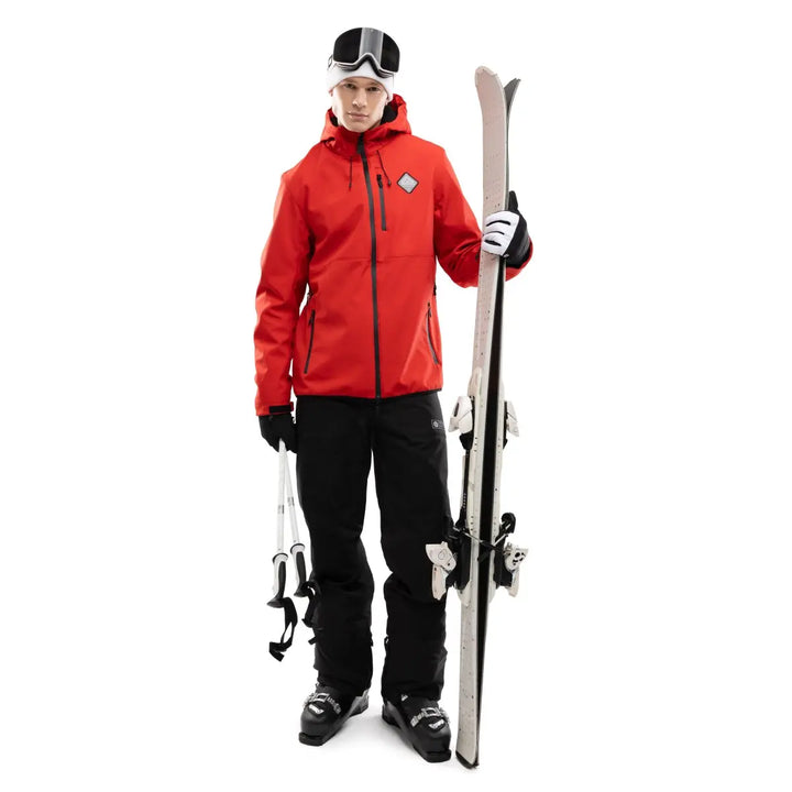 Męska Kurtka Narciarska z Kapturem i Kieszenią na Skipass | Snowboardowa