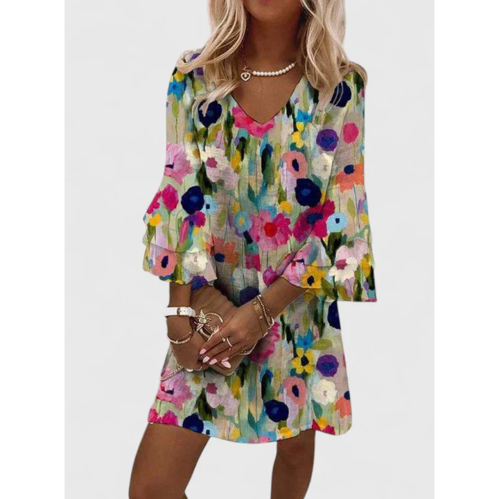 Elegancka Damska Letnia Sukienka w Kwiaty | Mini