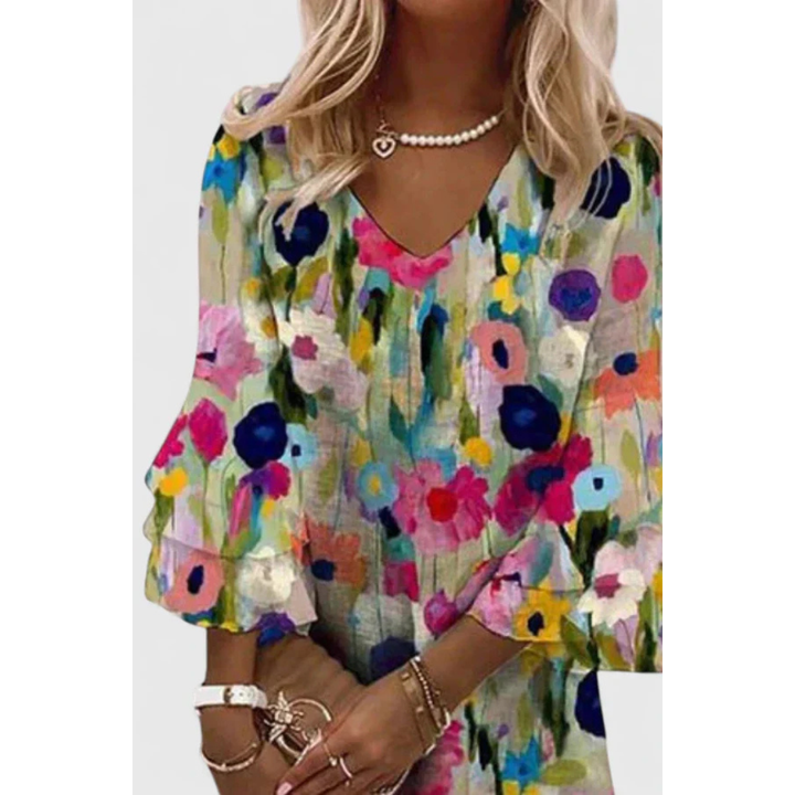 Elegancka Damska Letnia Sukienka w Kwiaty | Mini