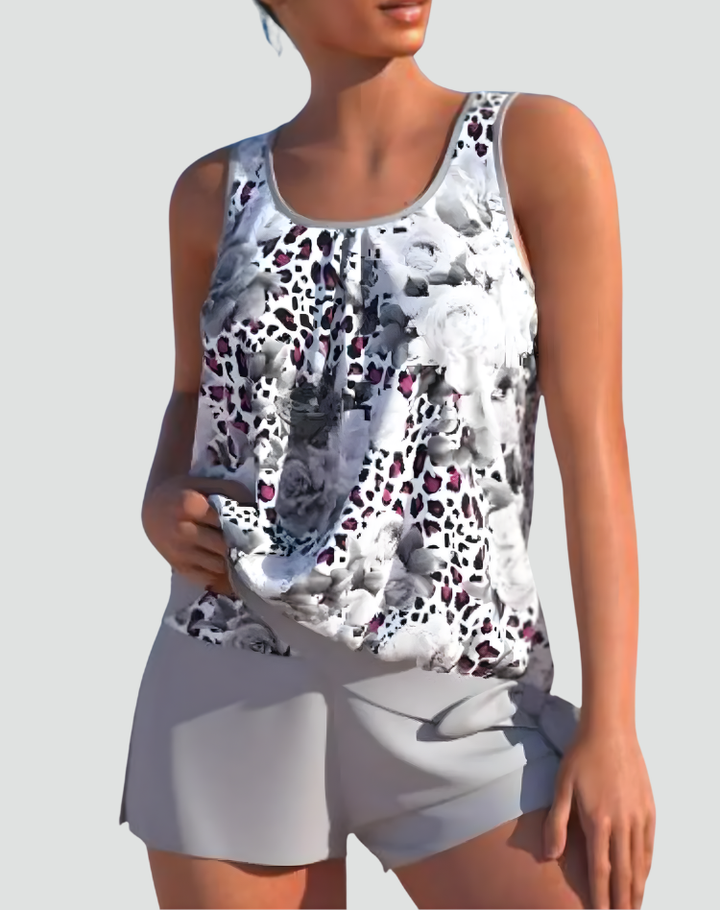 Damski Komplet Tankini | Kwiatowy Wzór